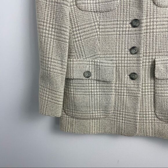 Escada Plaid Wool Blend Blazer - Picture 3 of 13